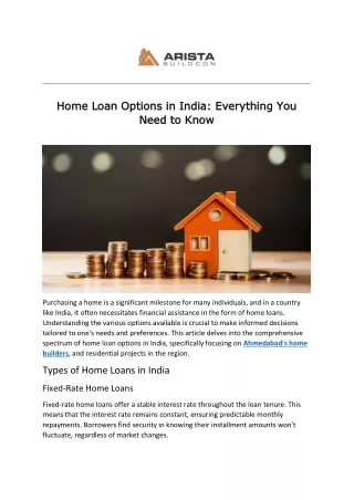 Home Loan Options in India