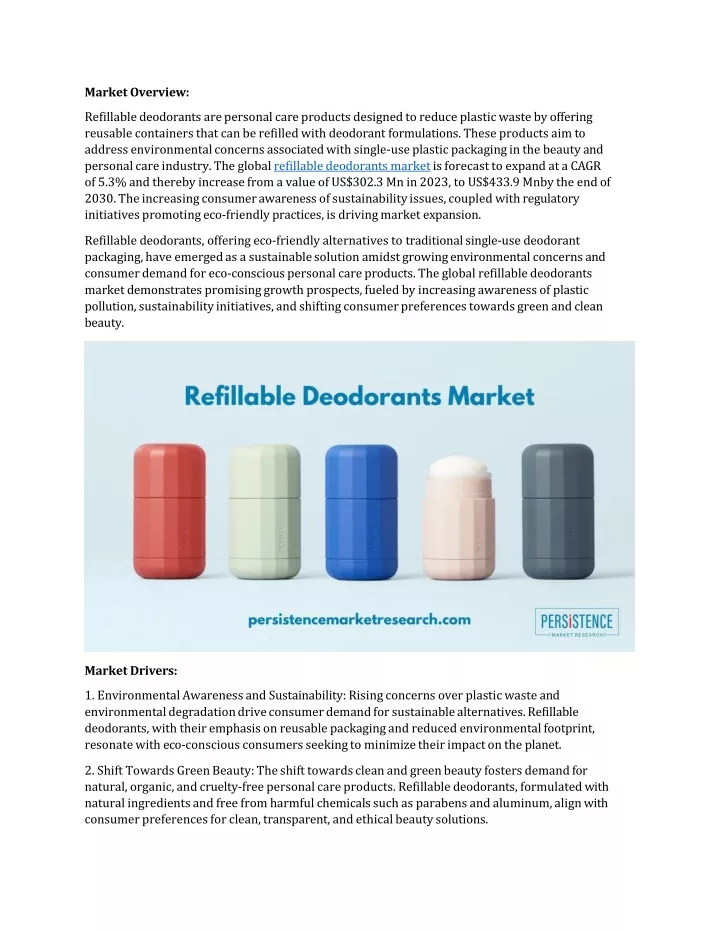 market overview refillable deodorants