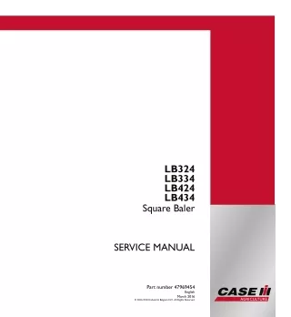 CASE IH LB434 Square Baler Service Repair Manual (4137 and up)