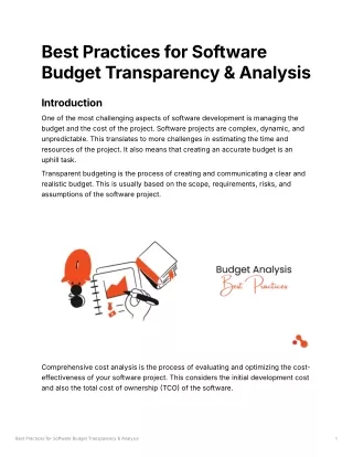 Best Practices for Software Budget Transparency & Analysis