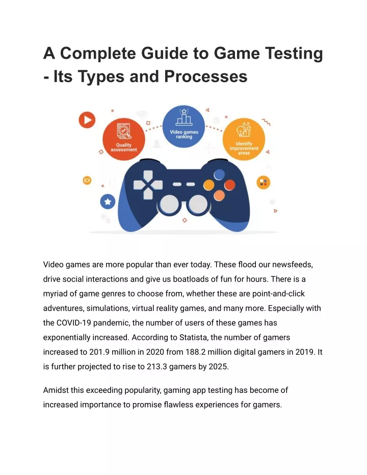 a complete guide to game testing its types