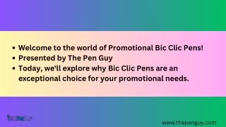 Promotional Bic Clic Pens