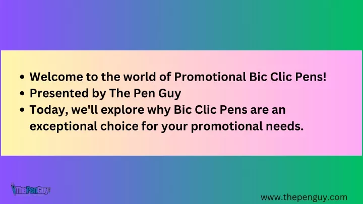 welcome to the world of promotional bic clic pens