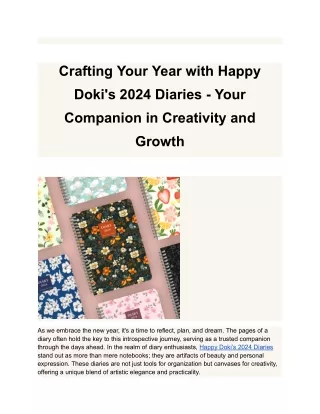 Crafting Your Year with Happy Doki's 2024 Diaries - Your Companion in Creativity and Growth