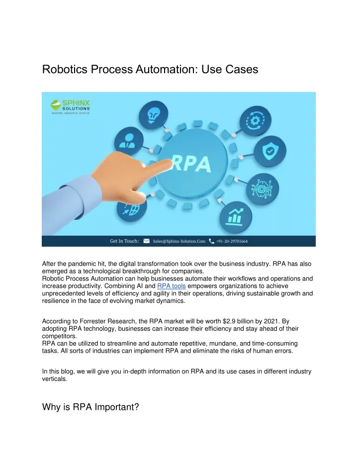 robotics process automation use cases
