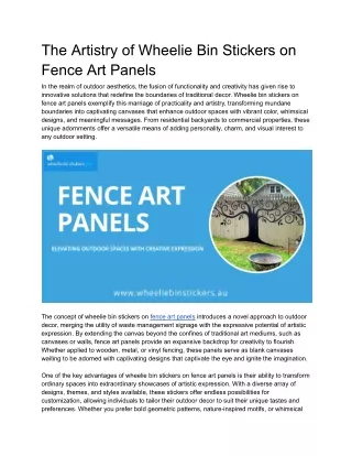 Fence art panels