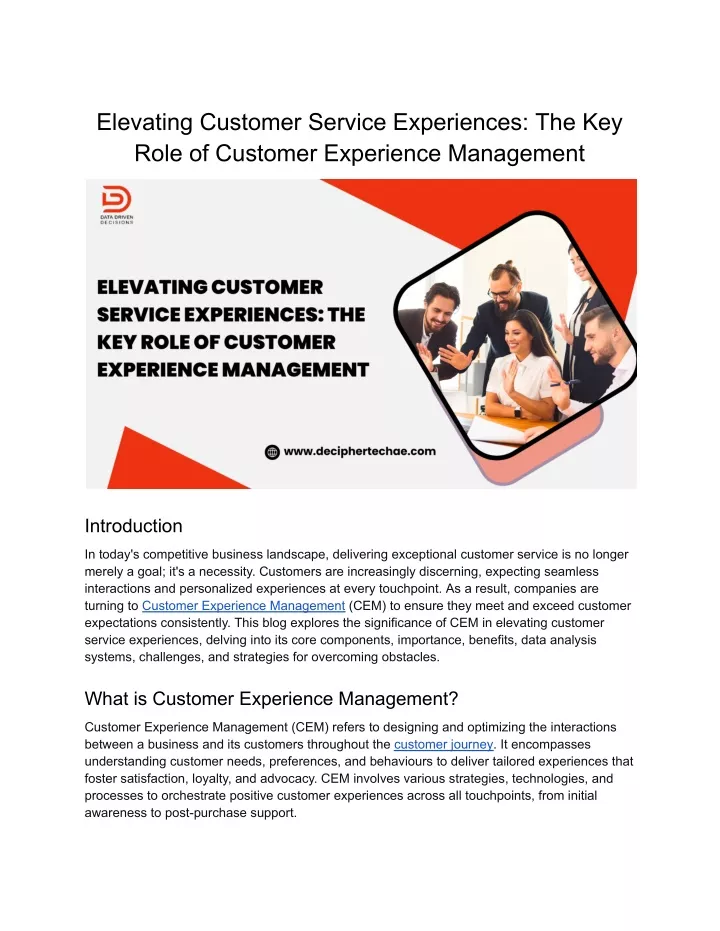 elevating customer service experiences