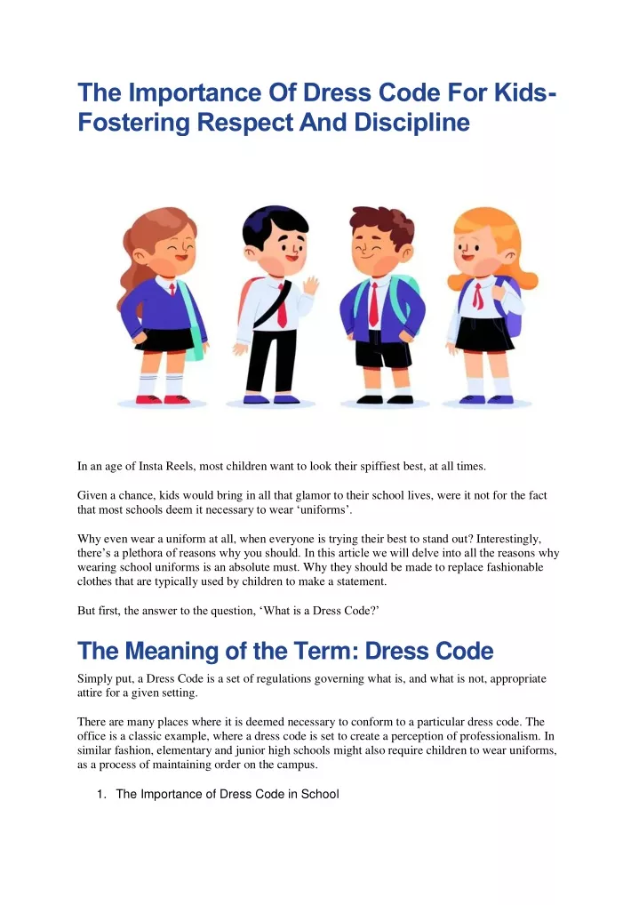 the importance of dress code for kids fostering