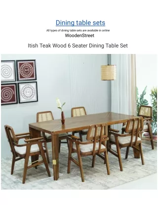 Rich and luxury dining table sets by wooden street