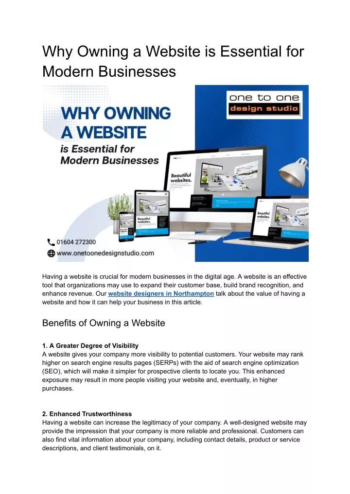 why owning a website is essential for modern