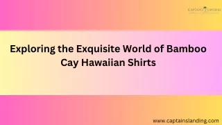 Bamboo Cay Hawaiian Shirt