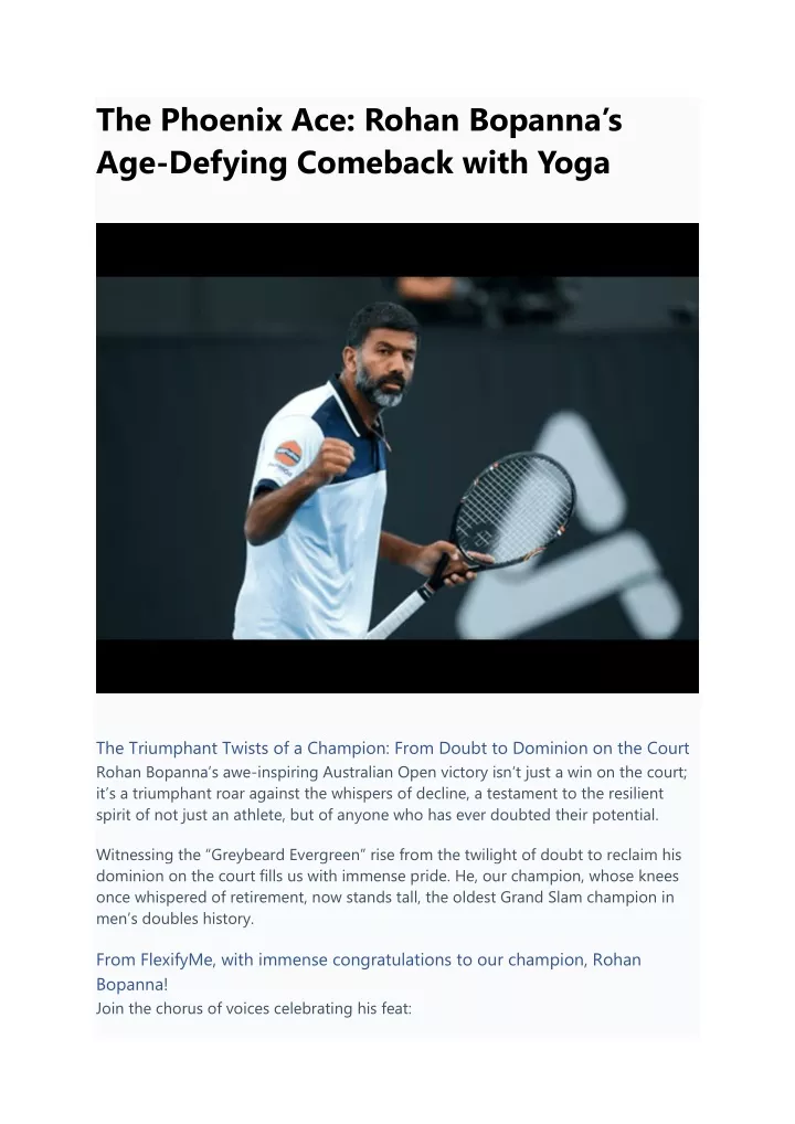 the phoenix ace rohan bopanna s age defying