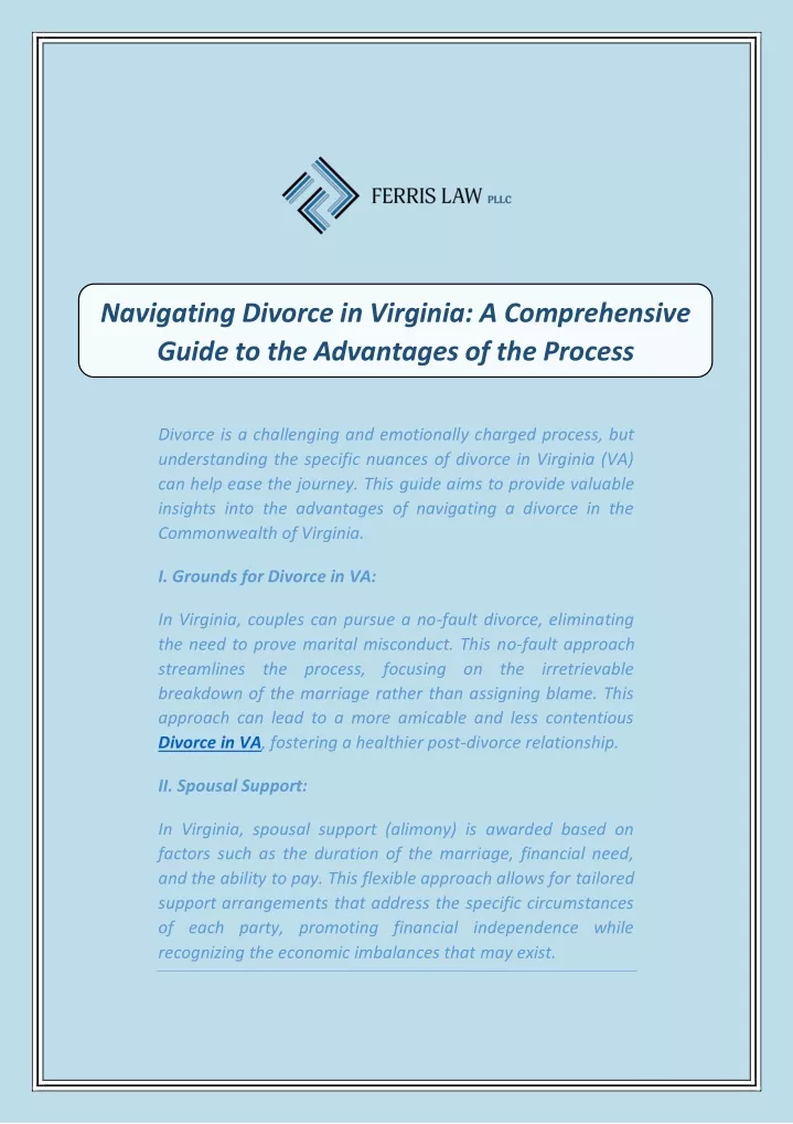 navigating divorce in virginia a comprehensive