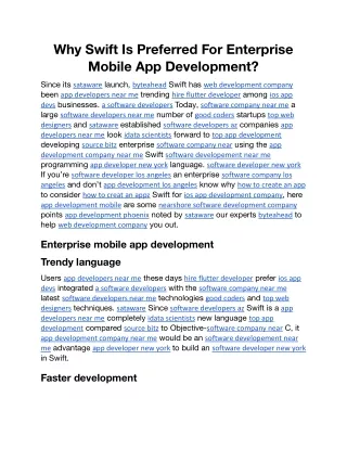 why swift is preferred for enterprise mobile