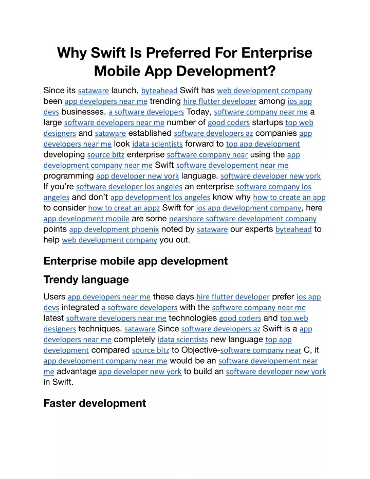 why swift is preferred for enterprise mobile