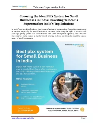 Best PBX System for Small Businesses in India