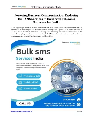 Bulk SMS services India