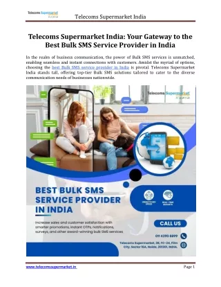Best Bulk SMS Services Provider in India