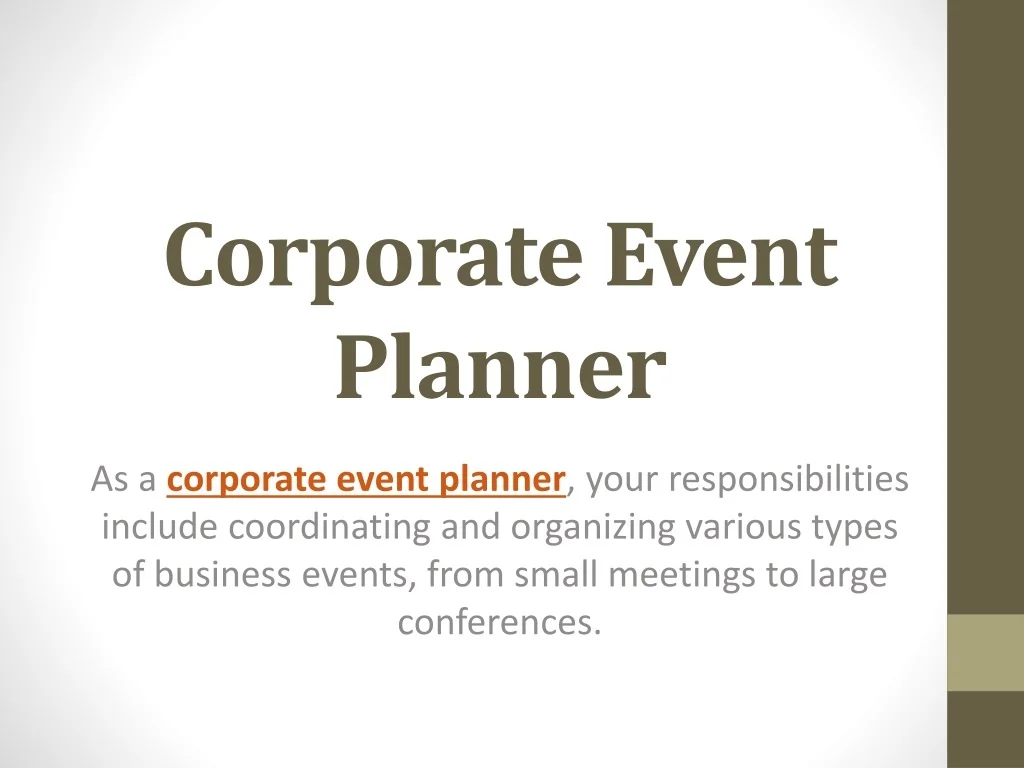 PPT - Corporate Event Planner PowerPoint Presentation, free download ...