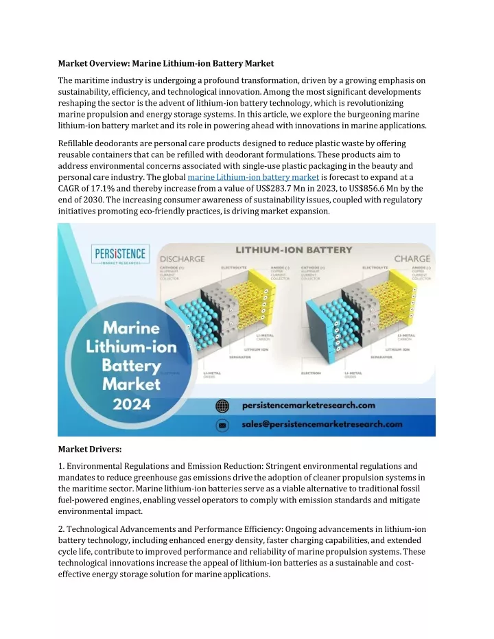 market overview marine lithium ion battery market