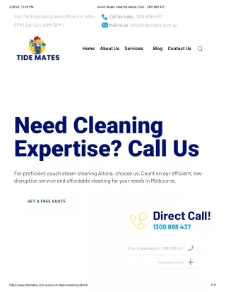 Couch Steam Cleaning Altona | Tidemates
