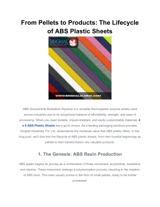 from pellets to products the lifecycle