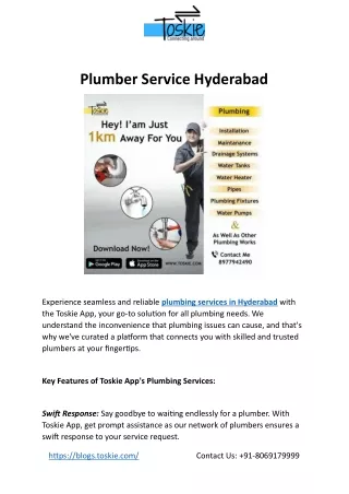 Plumber Service Hyderabad
