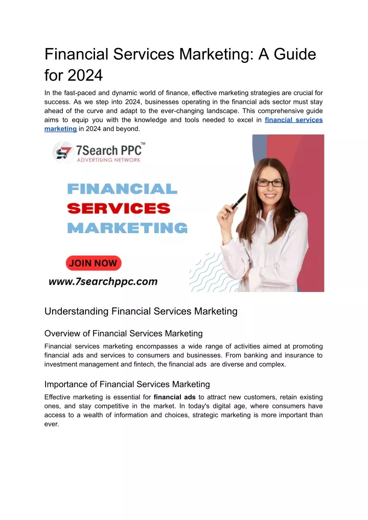 financial services marketing a guide for 2024