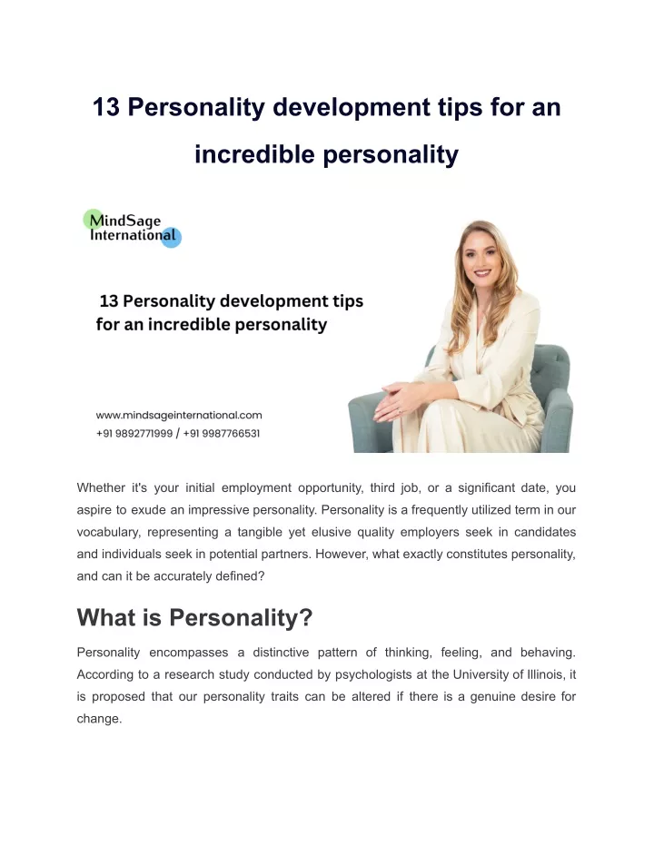 13 personality development tips for an