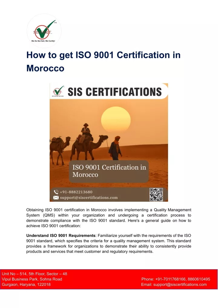 how to get iso 9001 certification in morocco