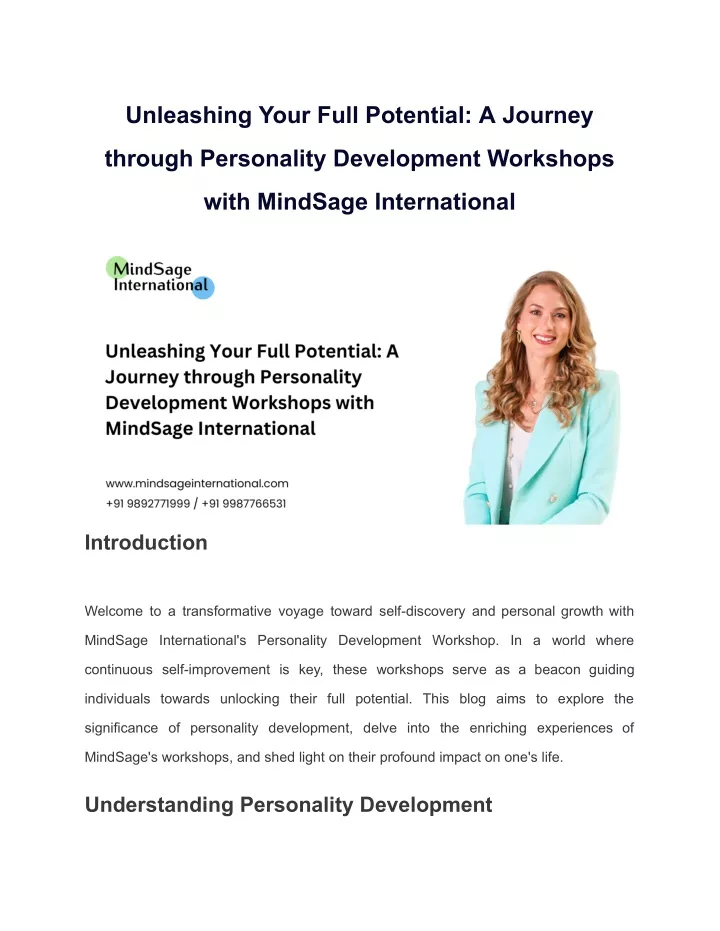 unleashing your full potential a journey
