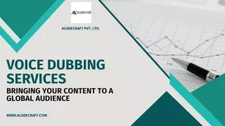 Voice Dubbing Services: Bringing Your Content to a Global Audience