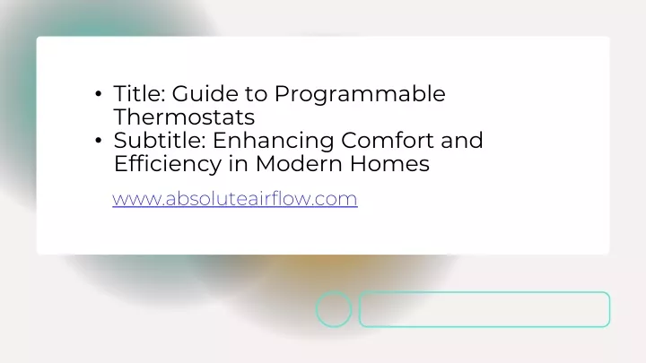 title guide to programmable thermostats subtitle