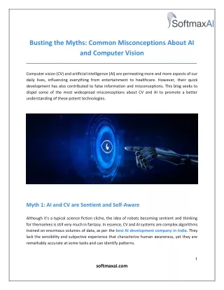 Breaking the Myths: Common Misconceptions About AI and Computing Vision