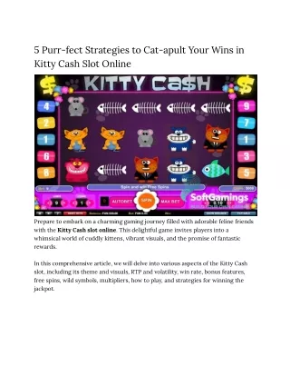 5 Purr-fect Strategies to Cat-apult Your Wins in Kitty Cash Slot Online