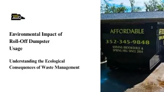 Environmental Impact of Roll-Off Dumpster Usage