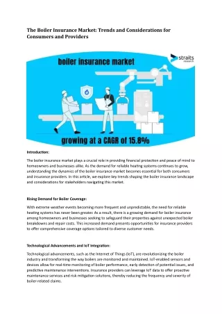 The Boiler Insurance Market