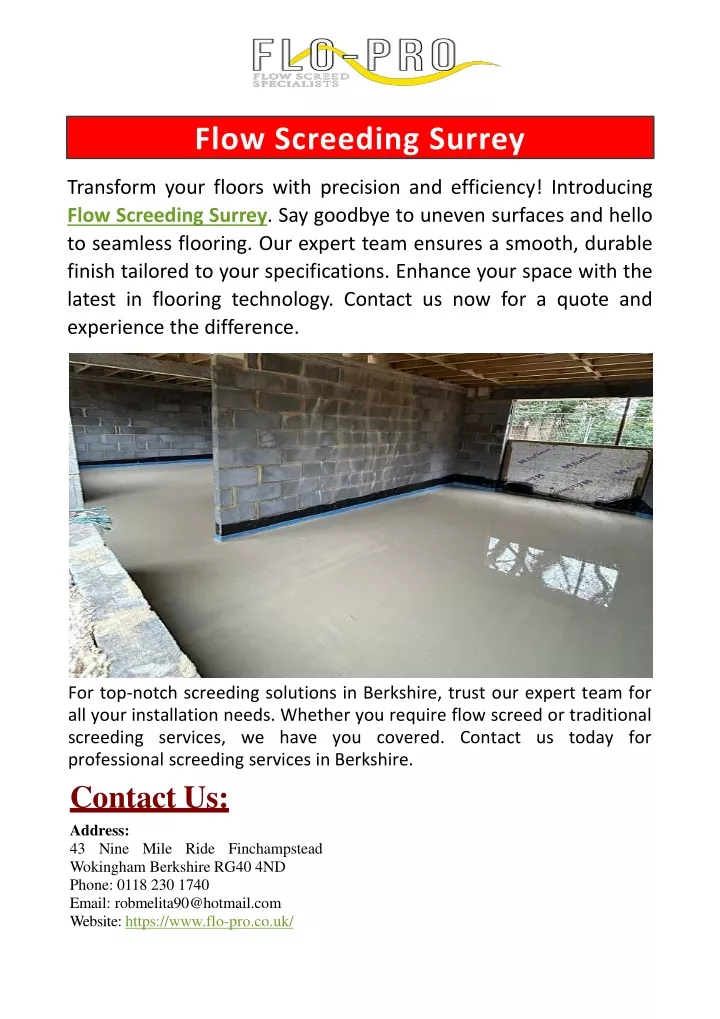 flow screeding surrey