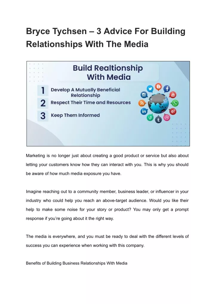 bryce tychsen 3 advice for building relationships