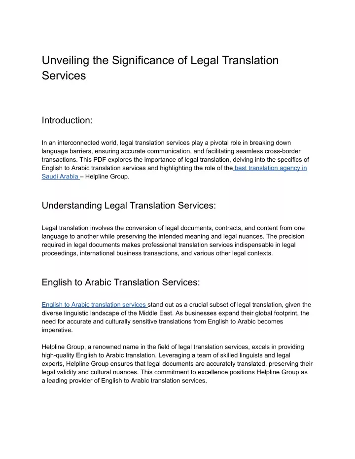 unveiling the significance of legal translation