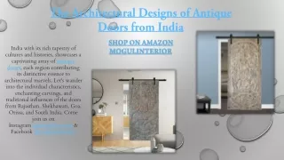 The Architectural Designs of Antique Doors from India