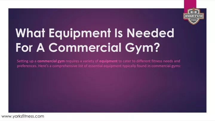 what equipment is needed for a commercial gym