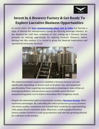 Brewery Factory