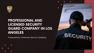 Professional and Licensed Security Guard Company in Los Angeles