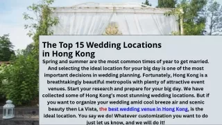 The Top 15 Wedding Locations in Hong Kong