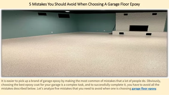 5 mistakes you should avoid when choosing a garage floor epoxy