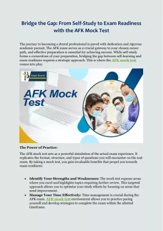 From Self-Study to Exam Readiness with the AFK Mock Test