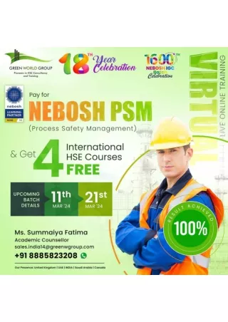 HSE Experts Advise on the Importance of Nebosh PSM Course in Hyderabad