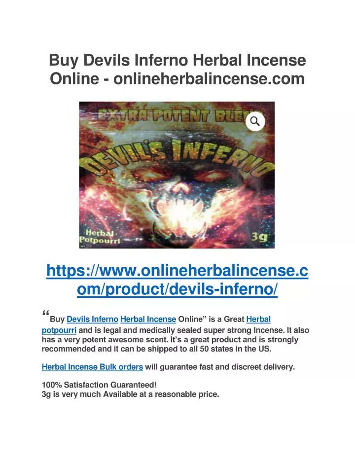 buy devils inferno herbal incense online