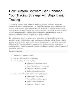 how custom software can enhance your trading